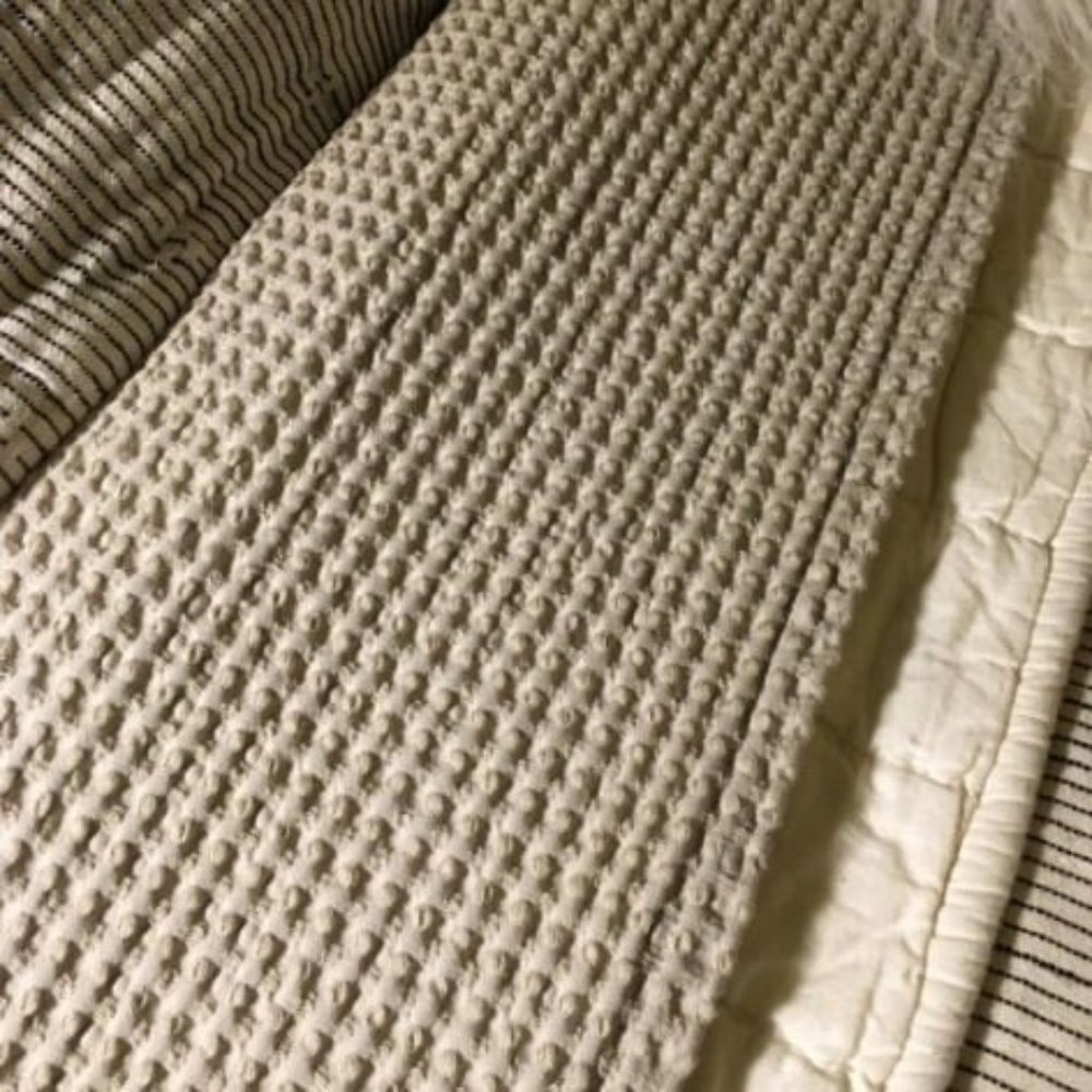 100% Cotton Waffle Weave Blanket Queen Size 90"x 90"-Lightweight Washed Soft